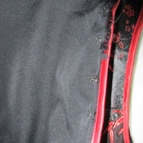 CHINESE ORIENTAL Qipao CHEONGSAM SILK DRESS RED - Picture 7 of 8